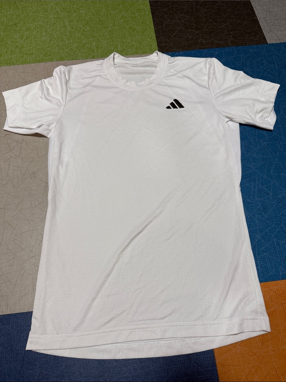 Adidas Men’s S White Men's Performance Tee with Black Logo